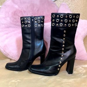 Size 6, Classified, Black Ankle Booties with very cute silver detailing!
